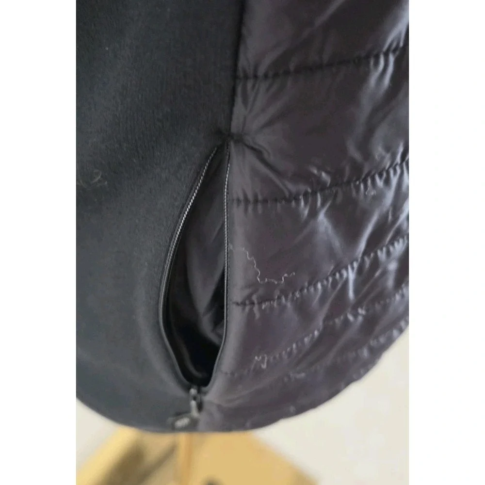 Athleta Girl Black Puffer Jacket Hooded Quilted Back To School XL 14 Thumbholes